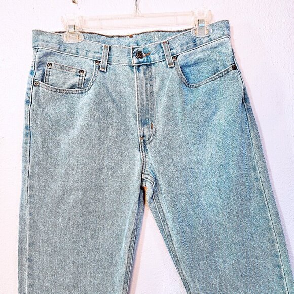 George Men's Everyday White Washed Jeans Size 32 X 32 High Rise Casual Wear - Picture 2 of 5